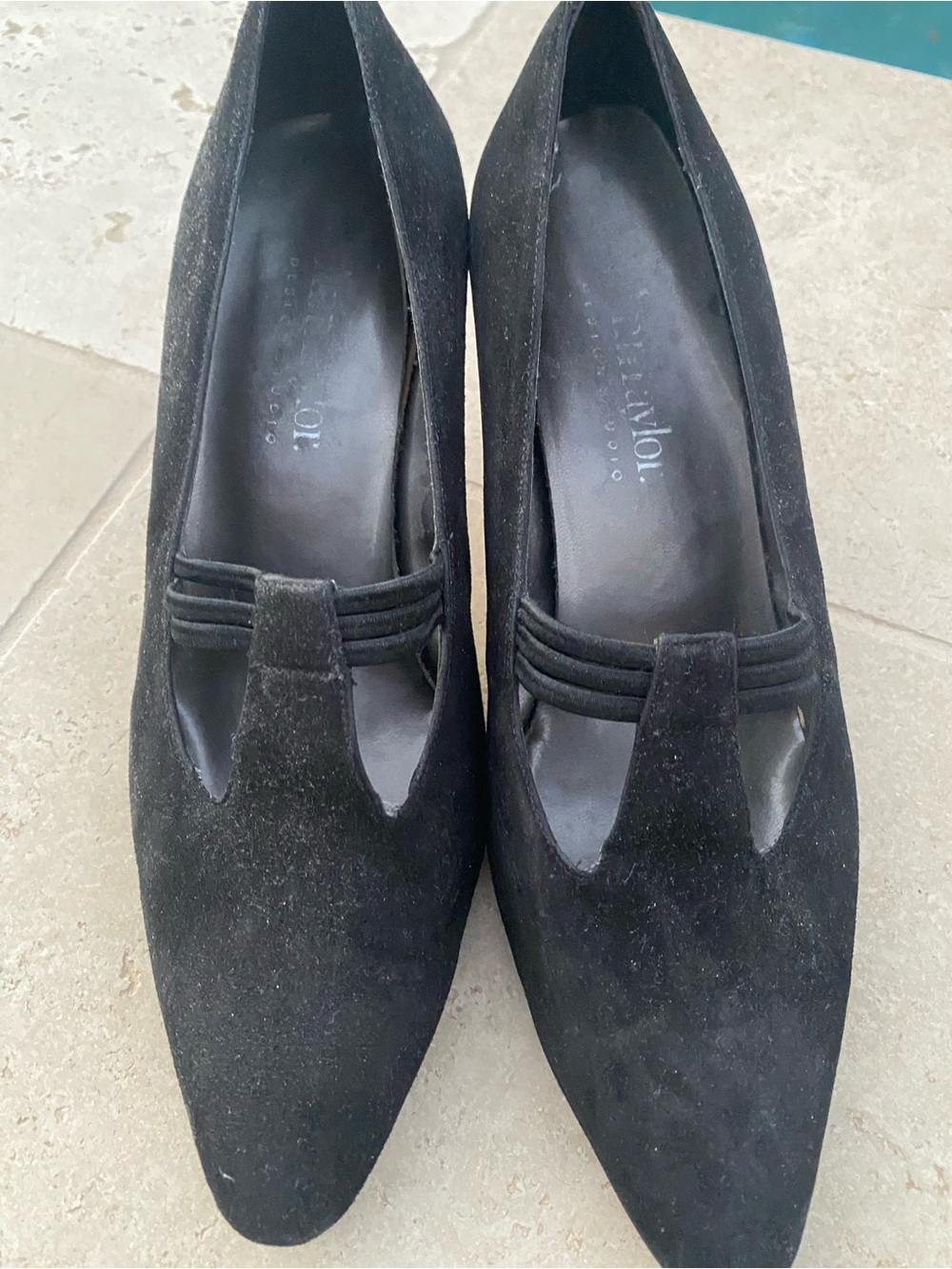 Ann Taylor Black Suede Pointed-Toe Women's Heels